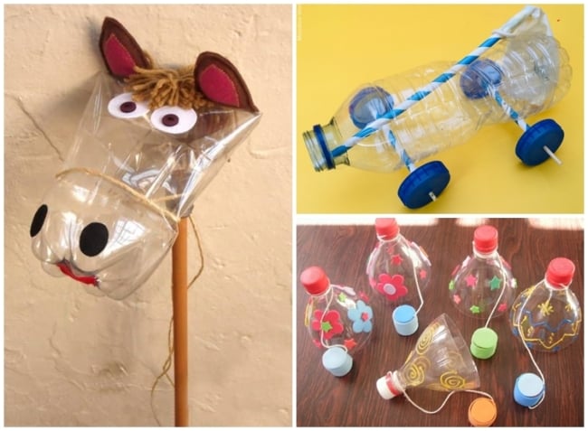 brinquedos sustentáveis com garrafa pet