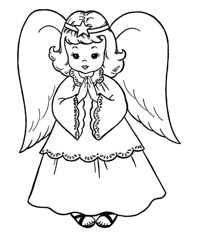 Molde de anjo de natal digital para impressão