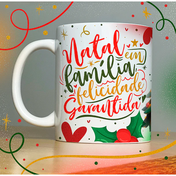 arte caneca feliz natal fofa
