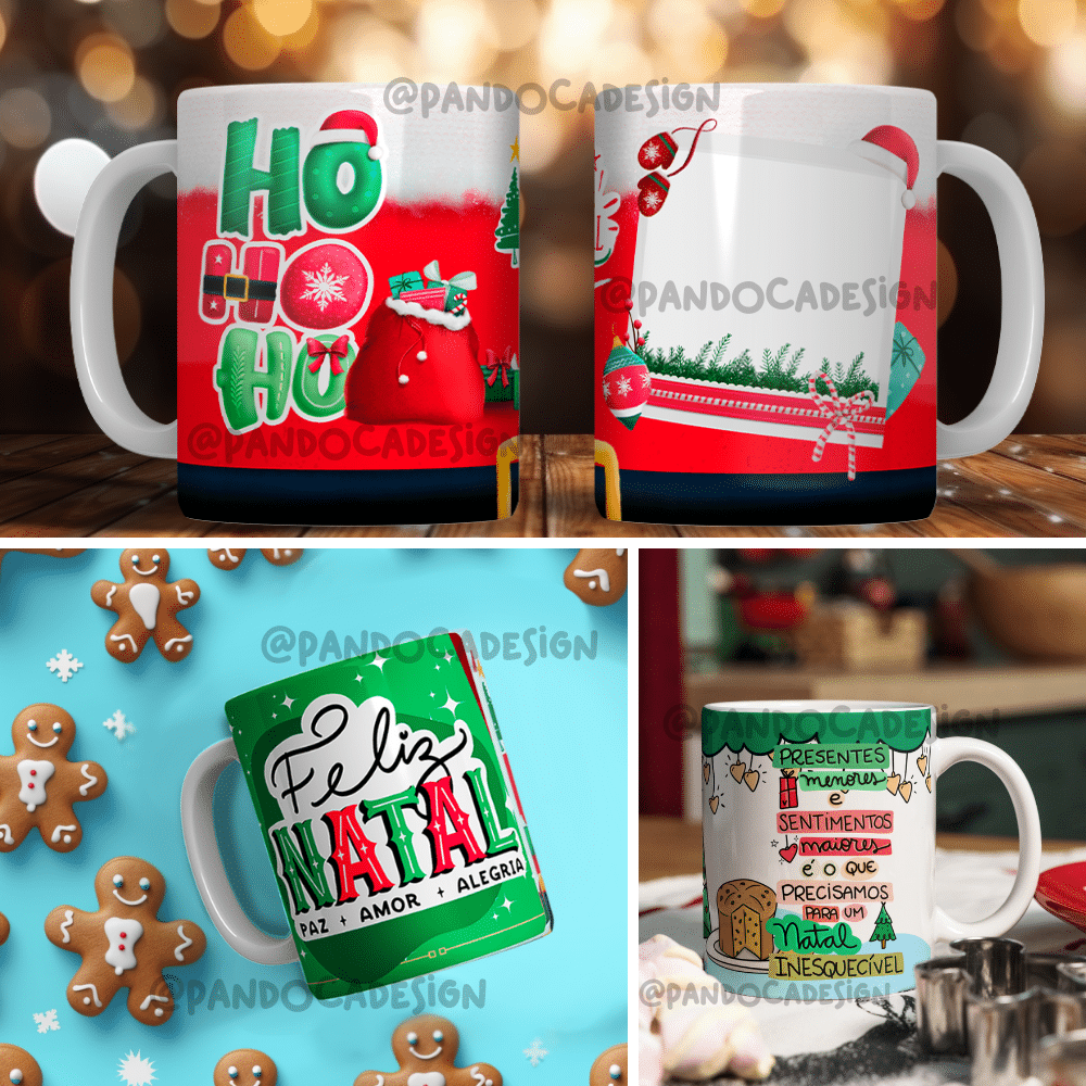 arte caneca feliz natal minimalista