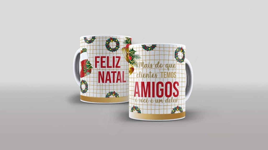 arte caneca feliz natal infantil