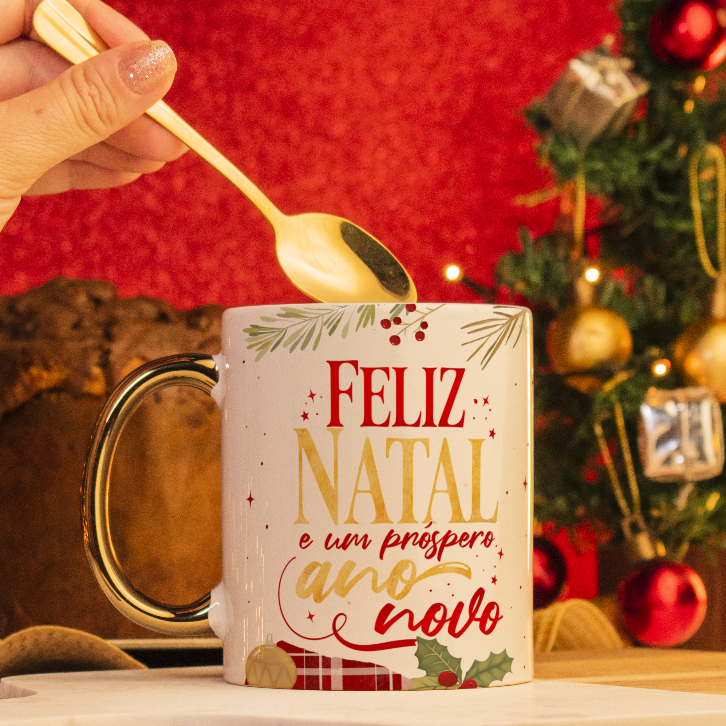 arte caneca feliz natal fofa