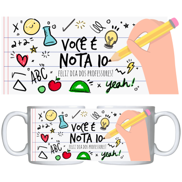 Caneca com frase de agradecimento para professor