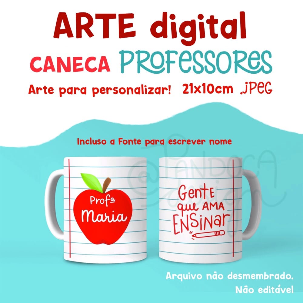 Caneca com nome do professor