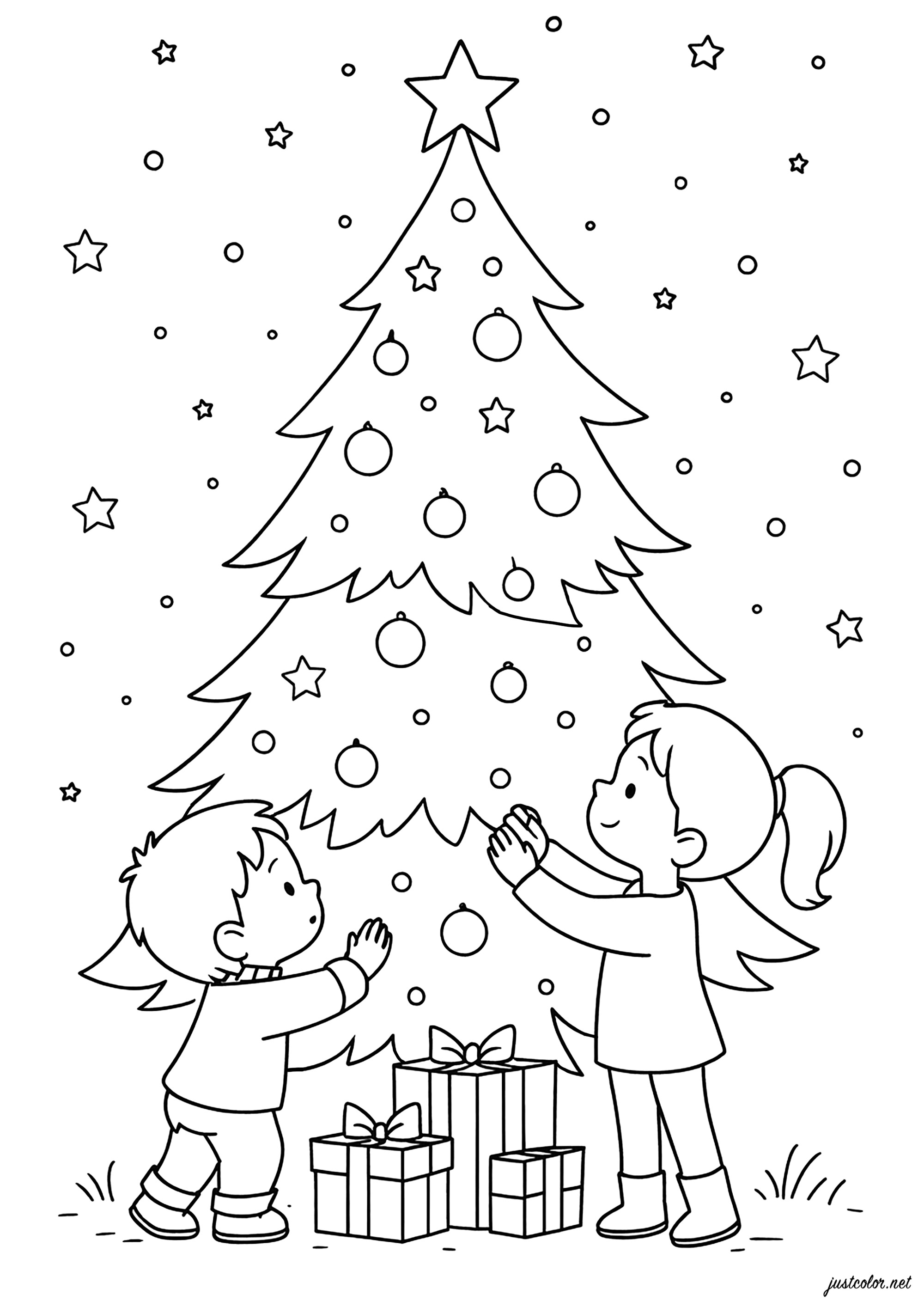 árvore de natal para colorir infantil