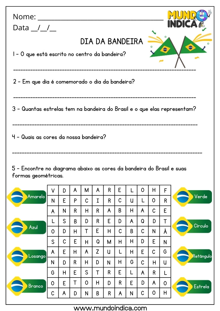 desenho da bandeira do brasil para colorir e imprimir