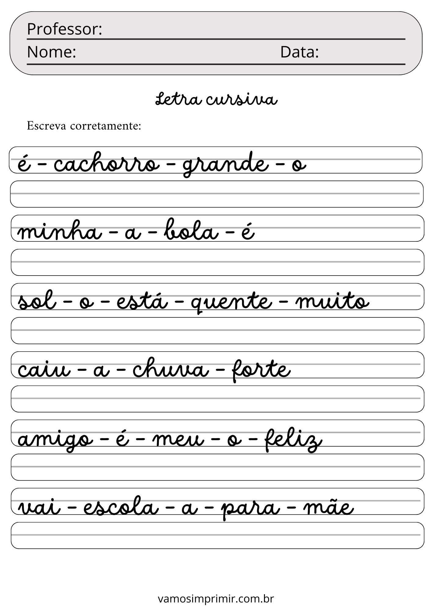 atividades de caligrafia para inspirar