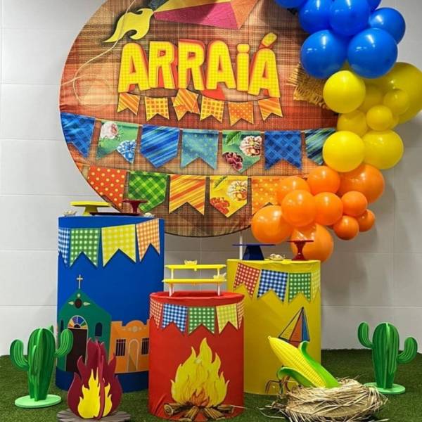 molde de balão junino simples para imprimir