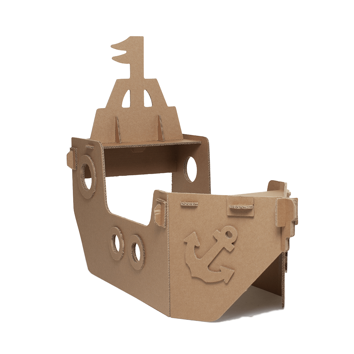 barco de papelão