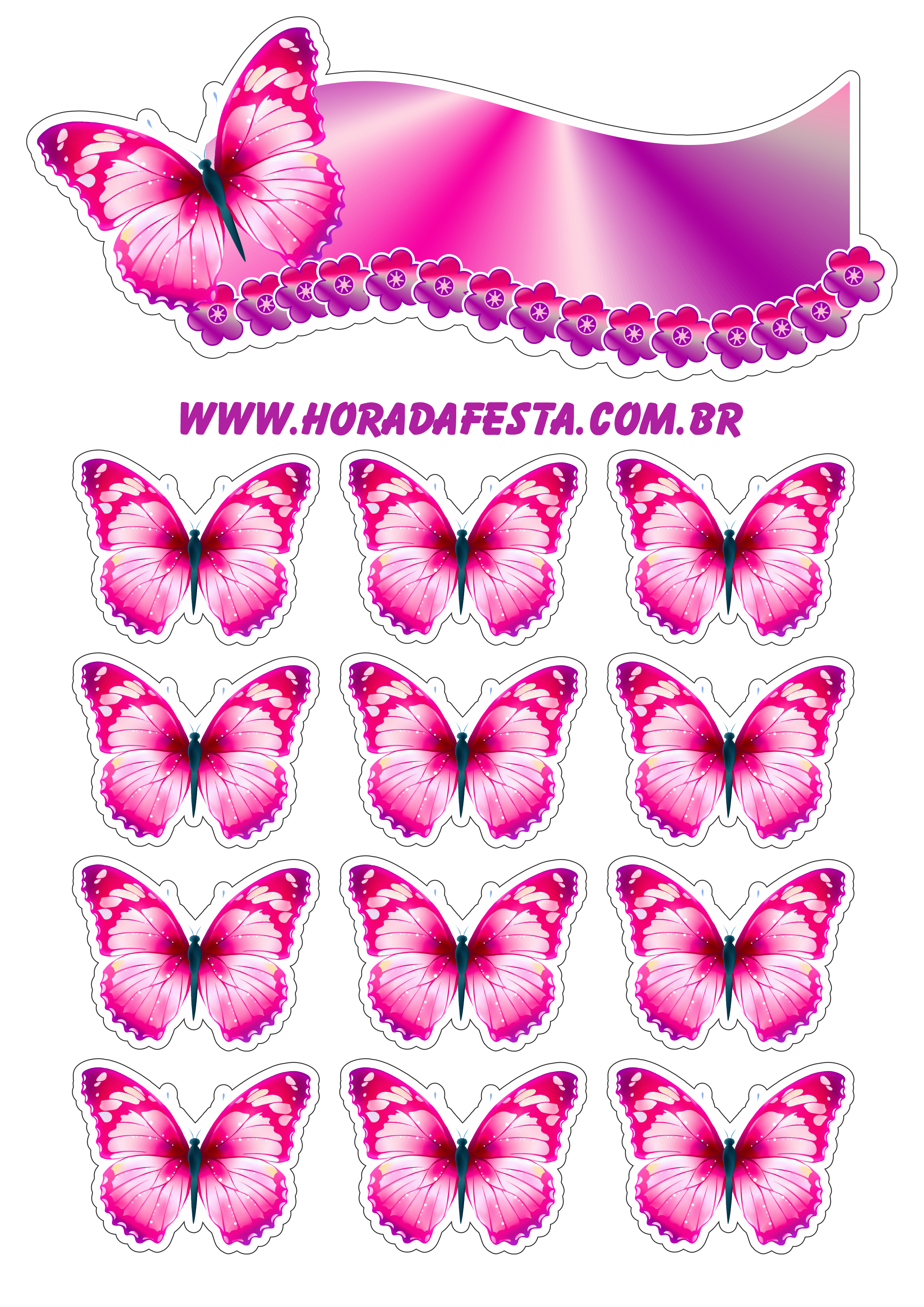 borboleta para imprimir em feltro