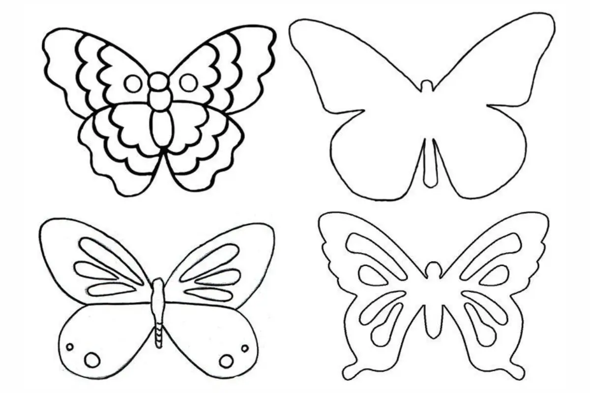 Desenhos de borboletas para recortar e colar