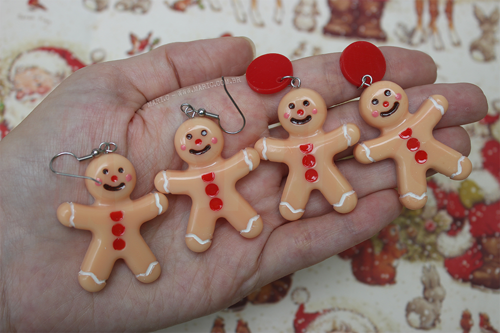 brincos de biscuit com metal