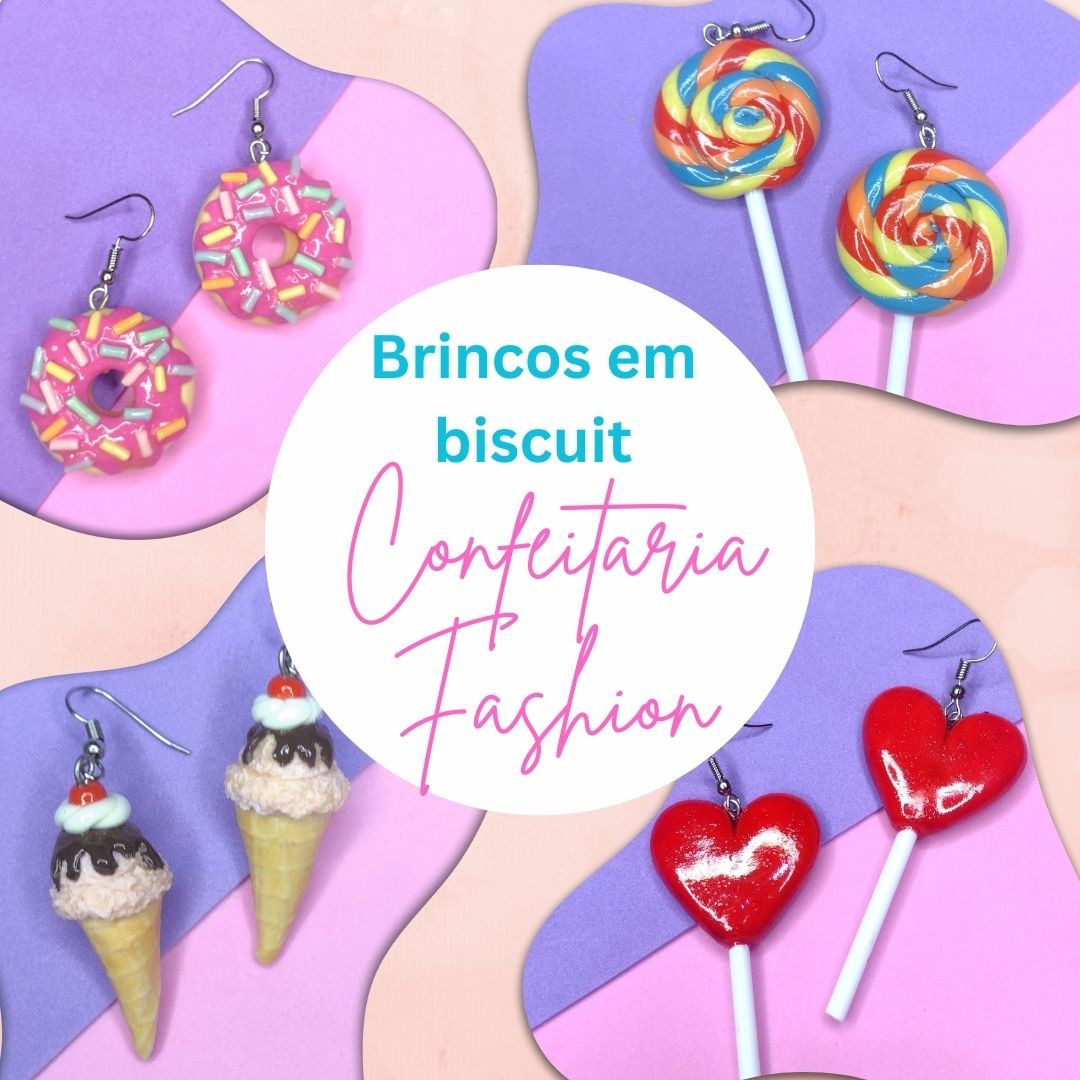 brincos de biscuit com flores secas