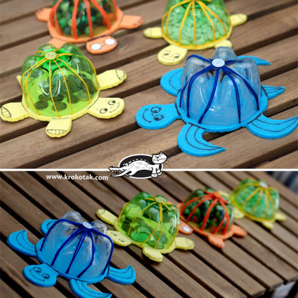 ideias de brinquedos com garrafa pet para festa infantil