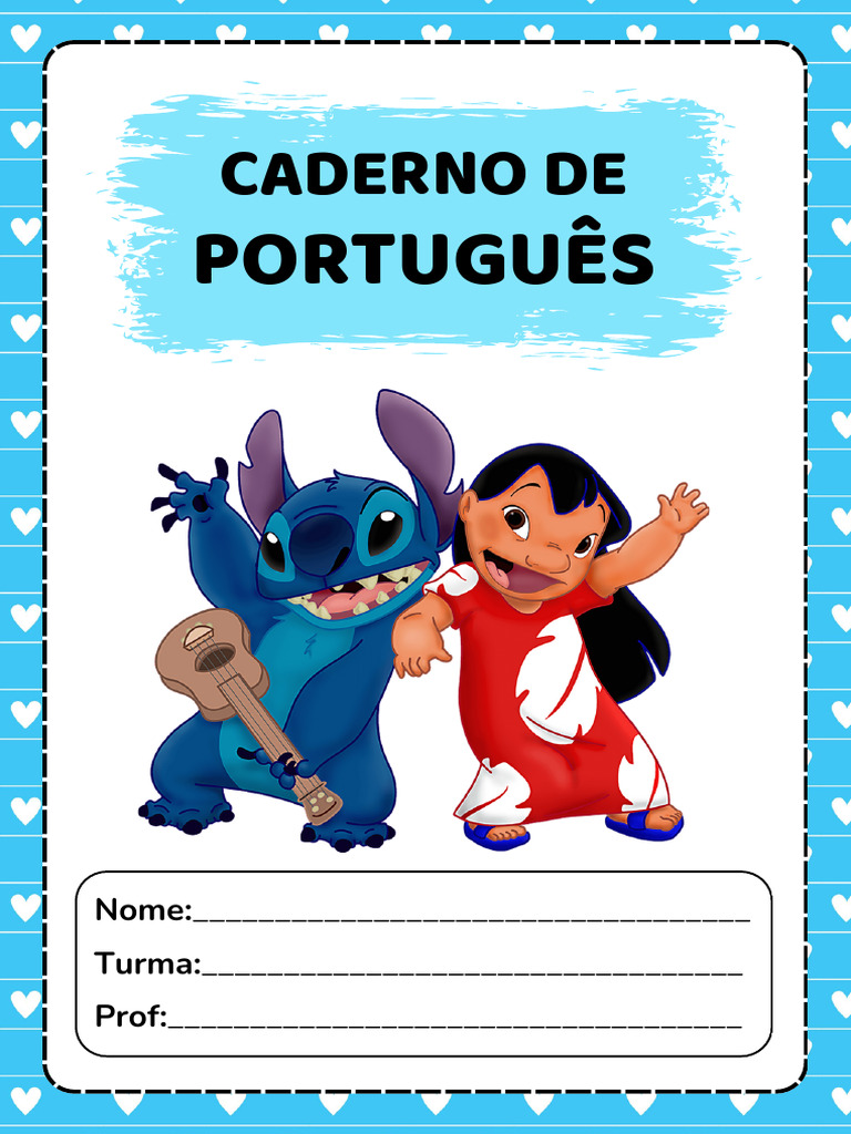capa caderno stitch matemática