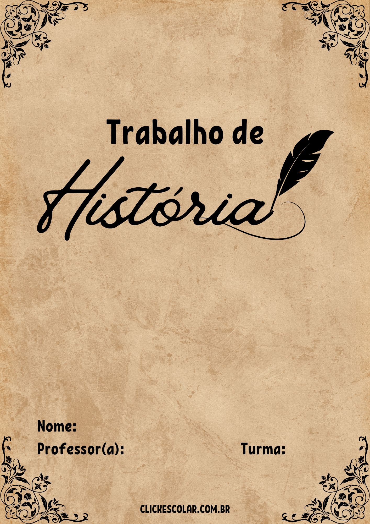 capa de caderno de história