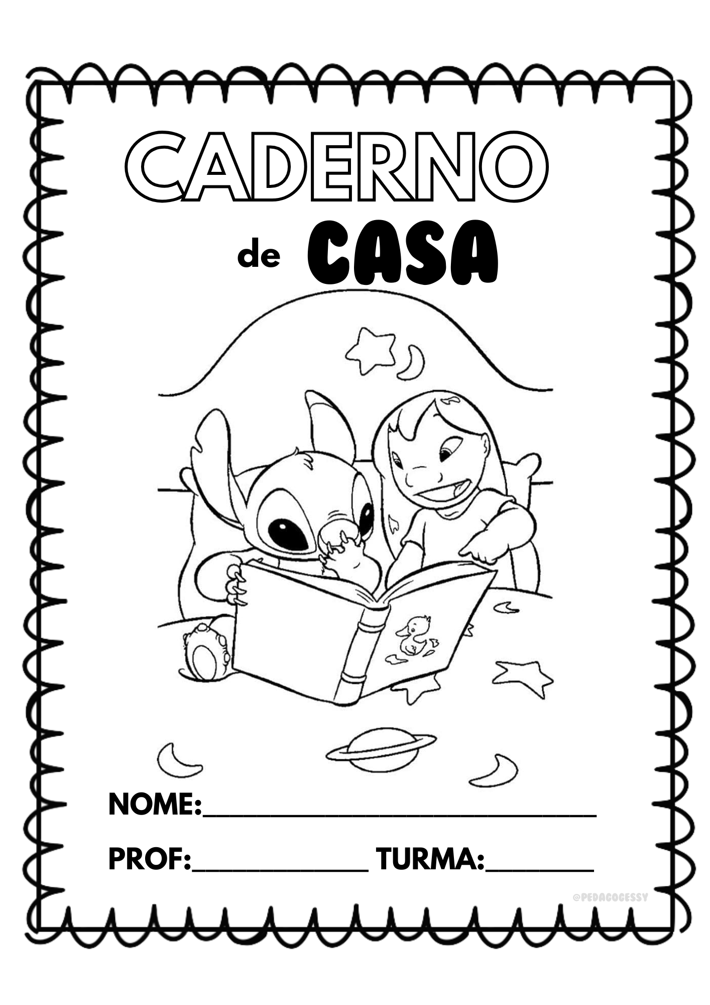 capa caderno lilo e stitch