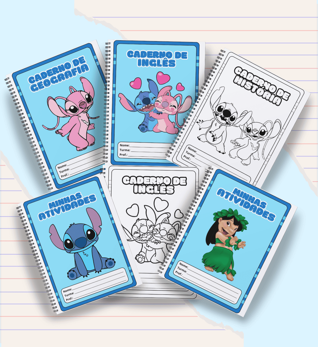 capa de caderno stitch digital