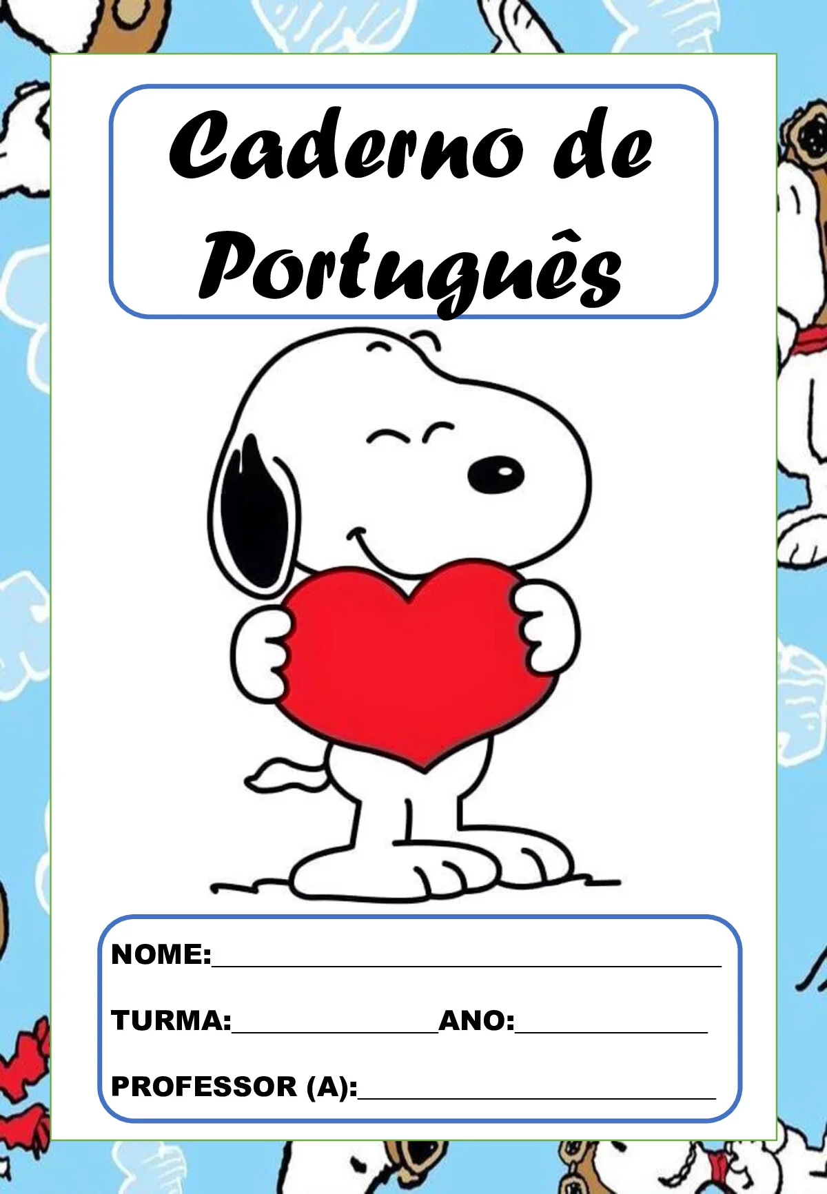 capa de caderno escolar para imprimir