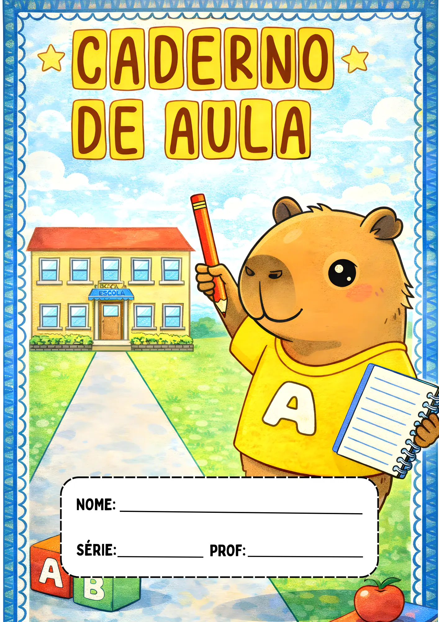 capa de caderno para imprimir para matérias