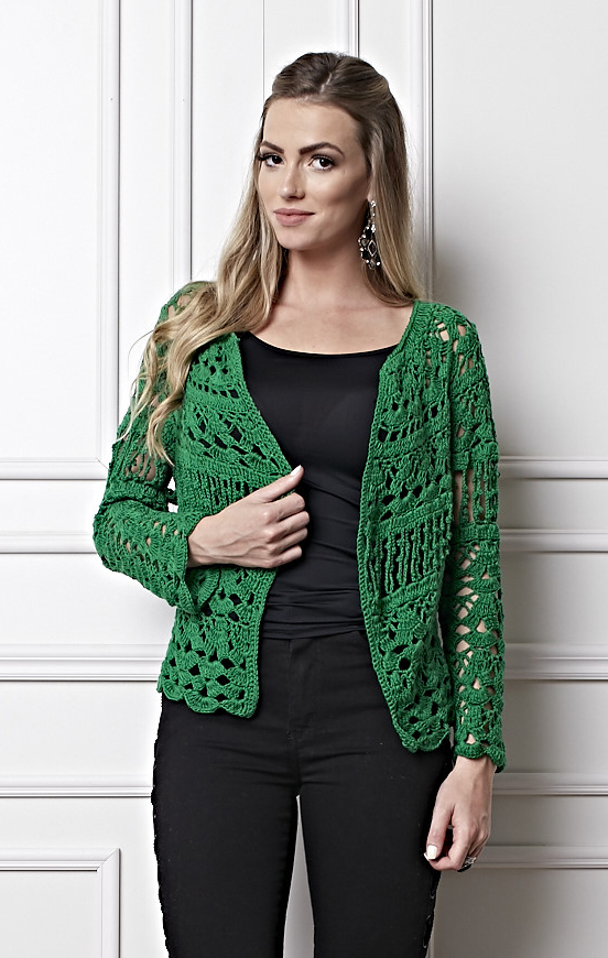 cardigan de crochê para verão