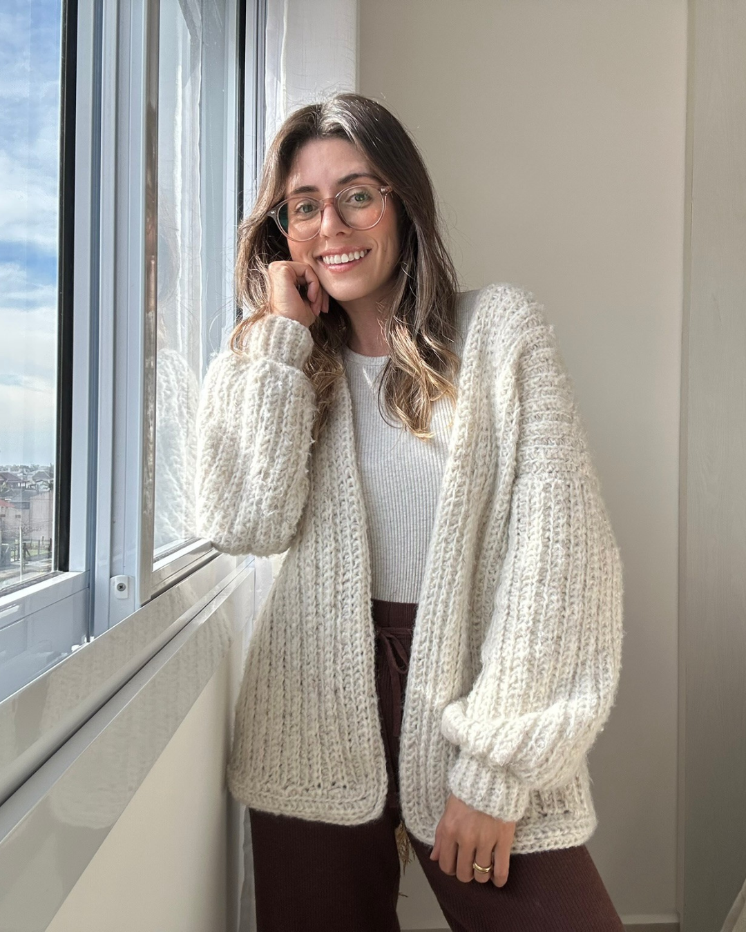 cardigan de crochê feminino