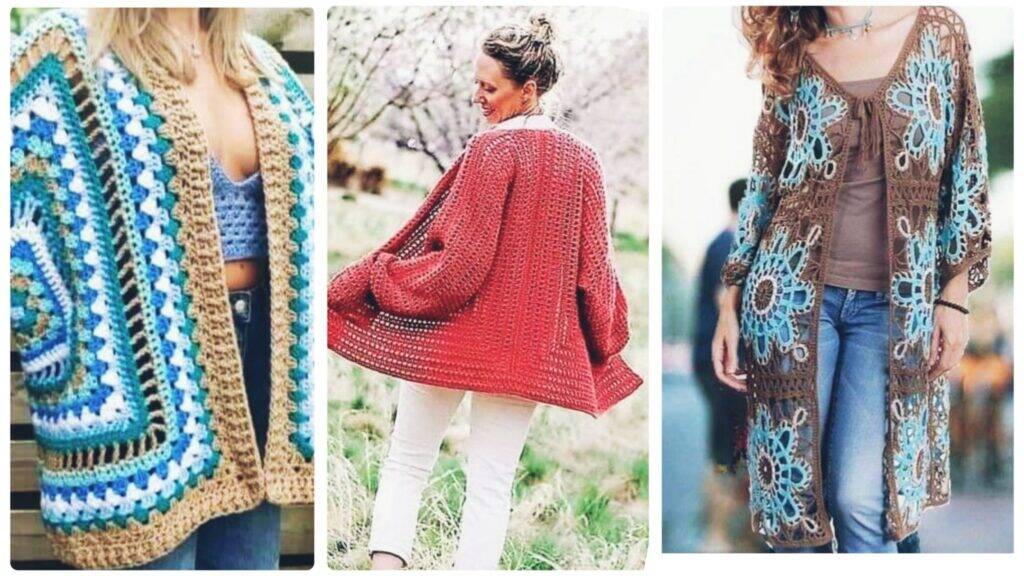 cardigan de crochê artesanal