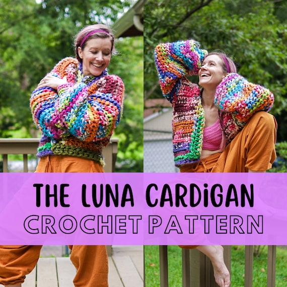 cardigan de crochê colorido