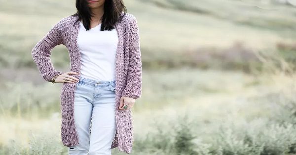 cardigan de crochê cropped