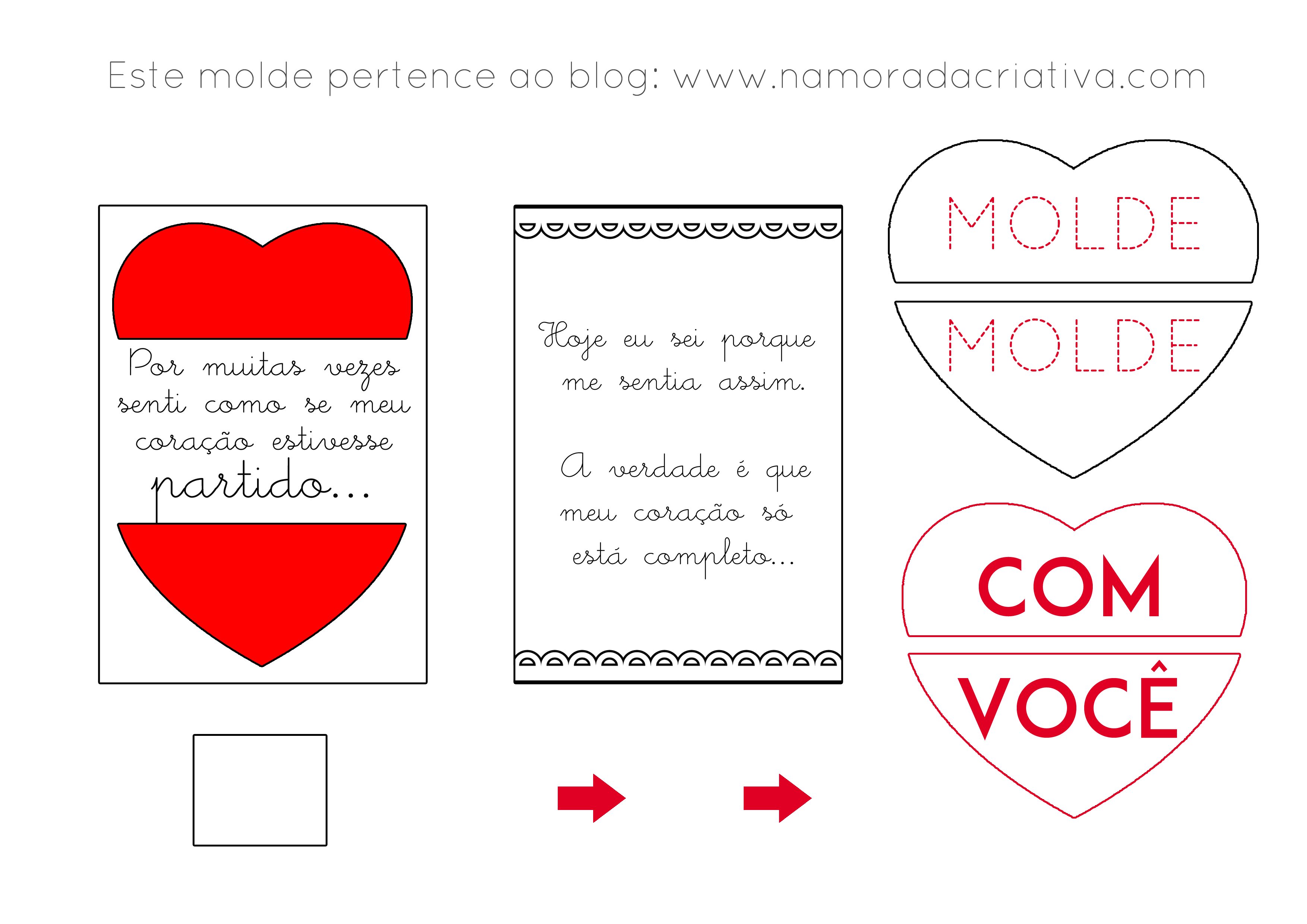 molde de coração para imprimir