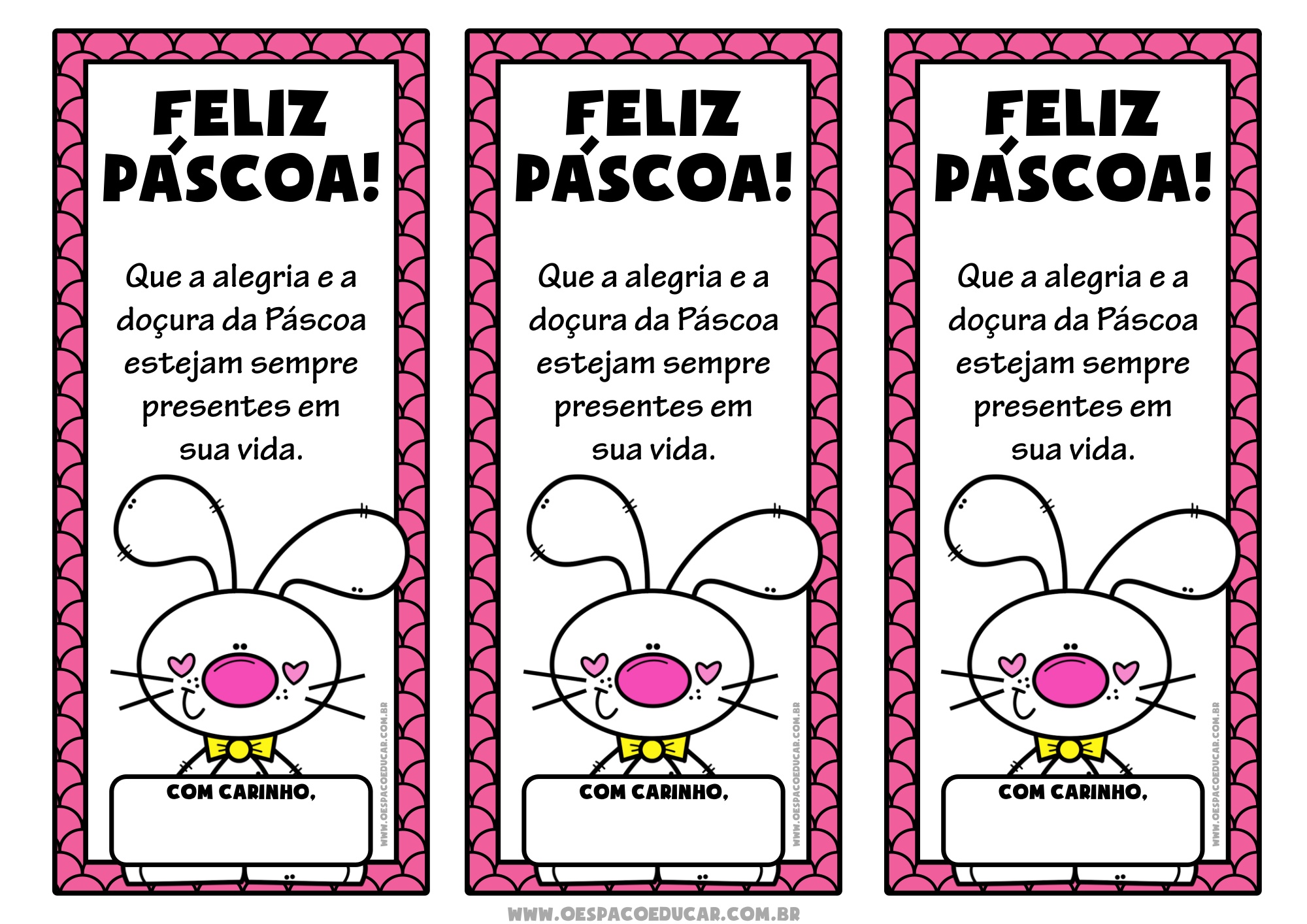 cartão de páscoa infantil para imprimir