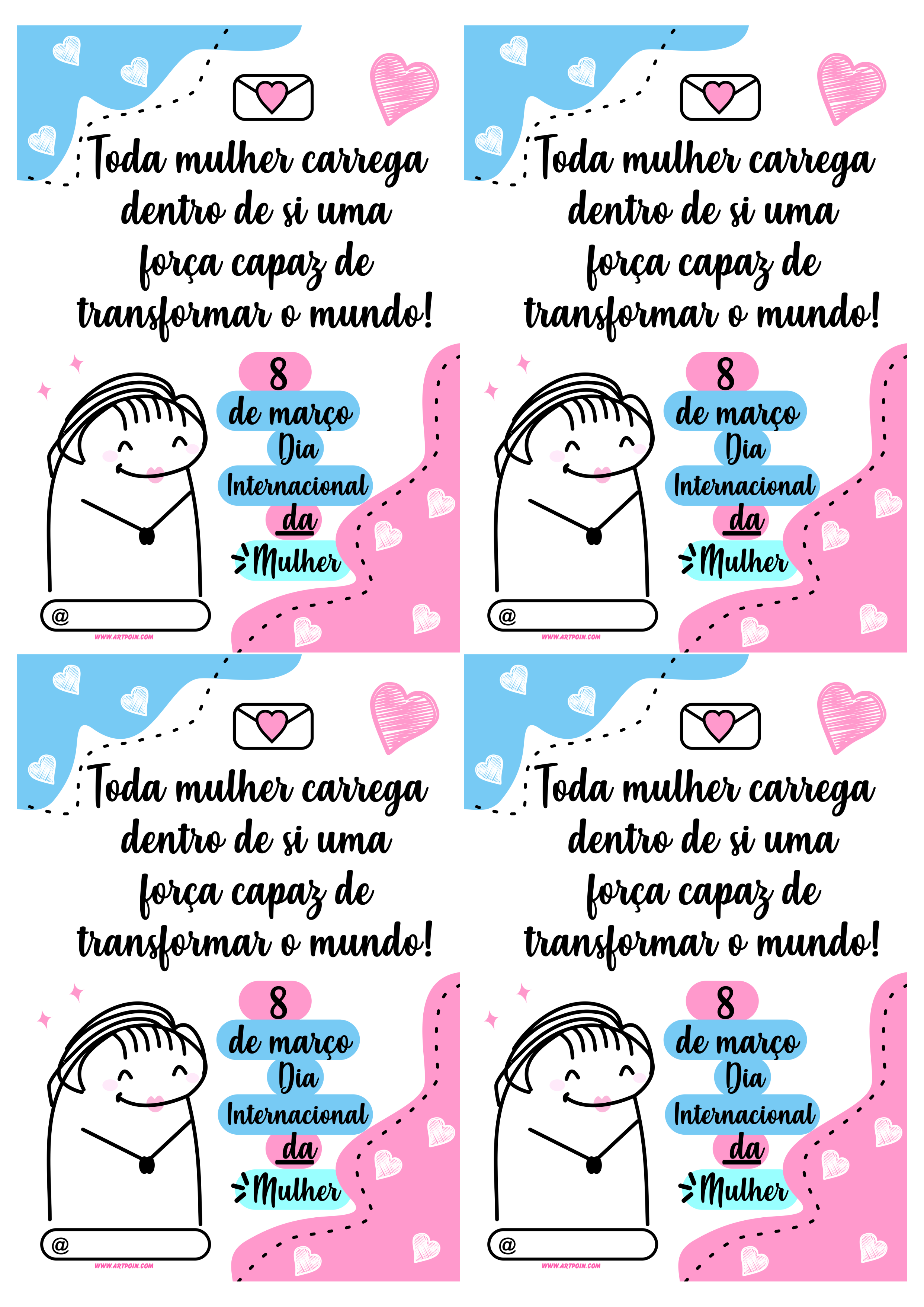 cartão dia internacional da mulher para imprimir