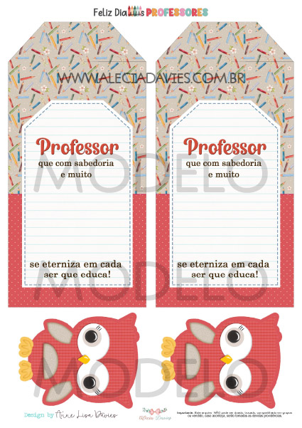 cartão dia dos professores com mimo