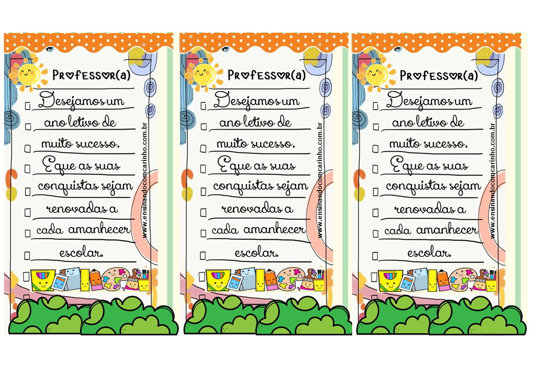 cartão professor artes