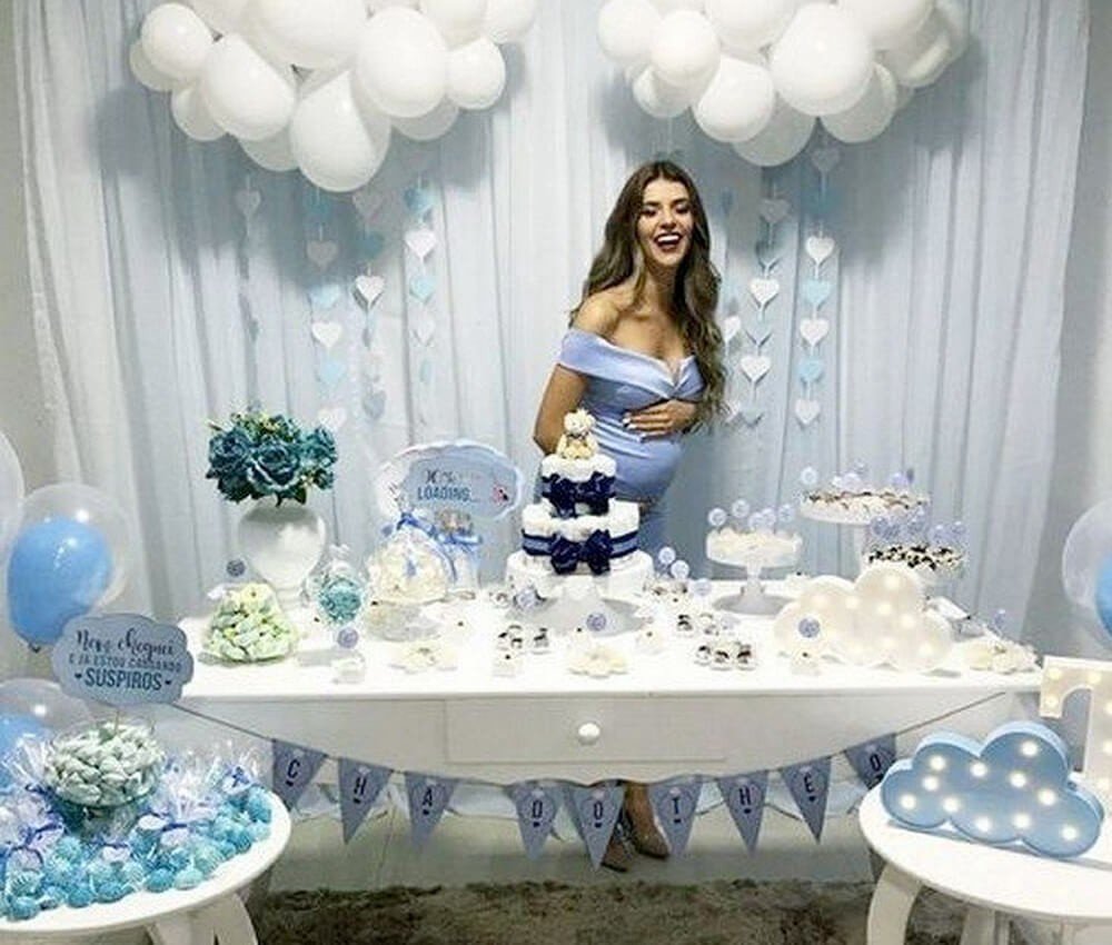 mesa de chá de bebê tema ursinho príncipe