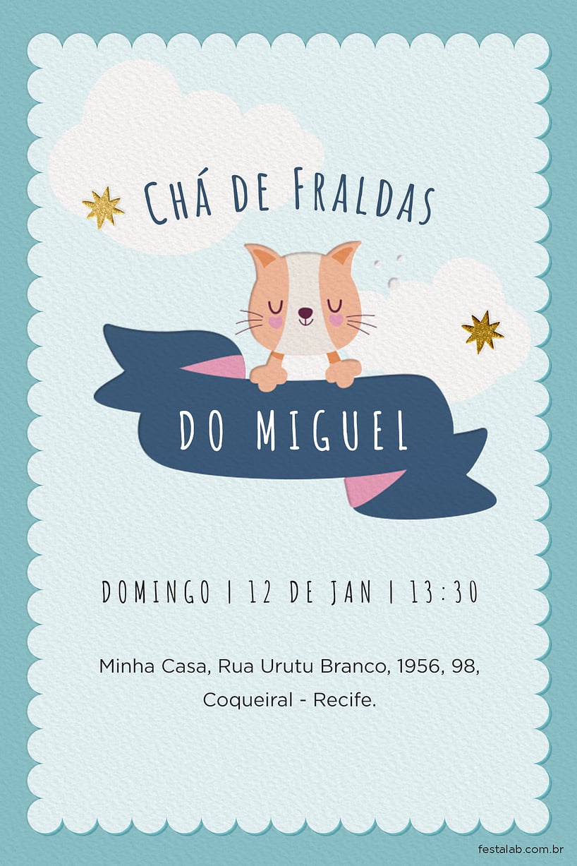 cha de fralda lista