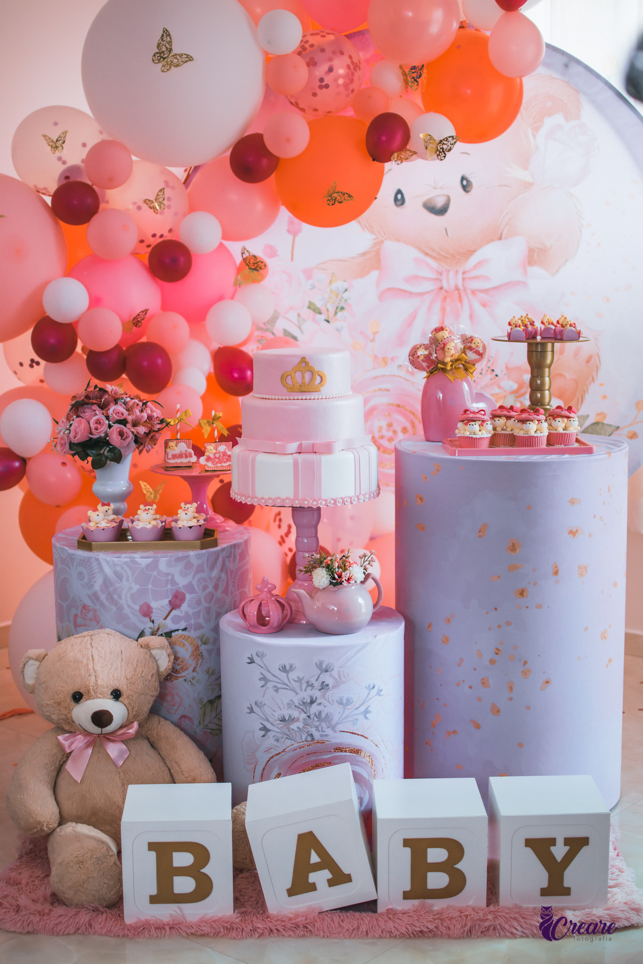 Lembrancinhas Criativas para Chá de Fraldas Rosa e Dourado