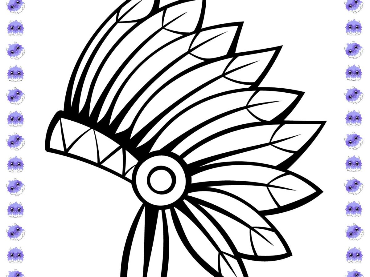 cocar de índio para imprimir colorido