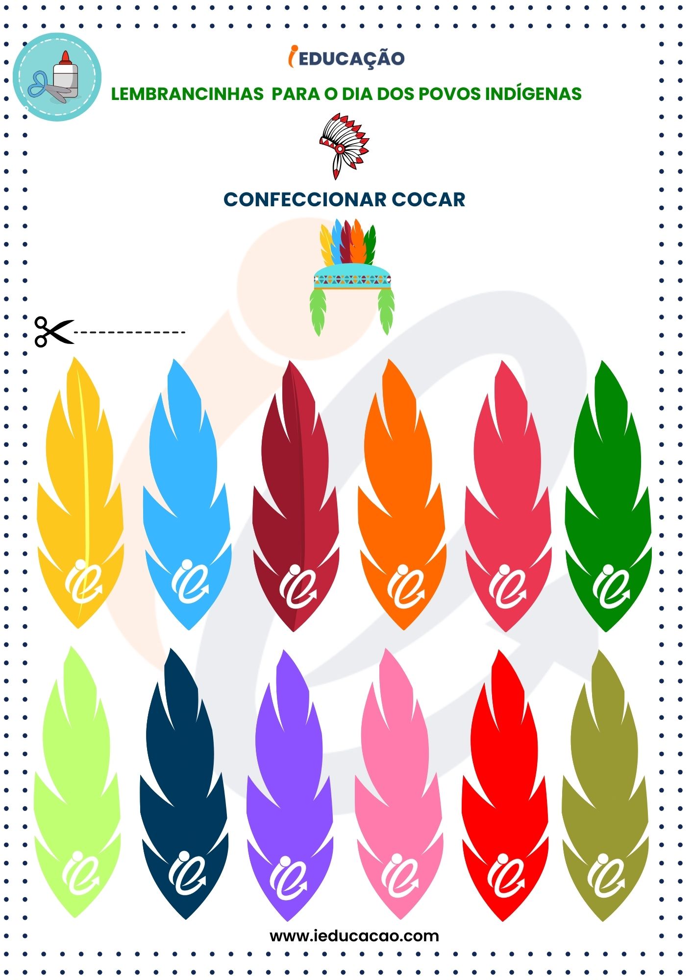 cocar indigena para imprimir