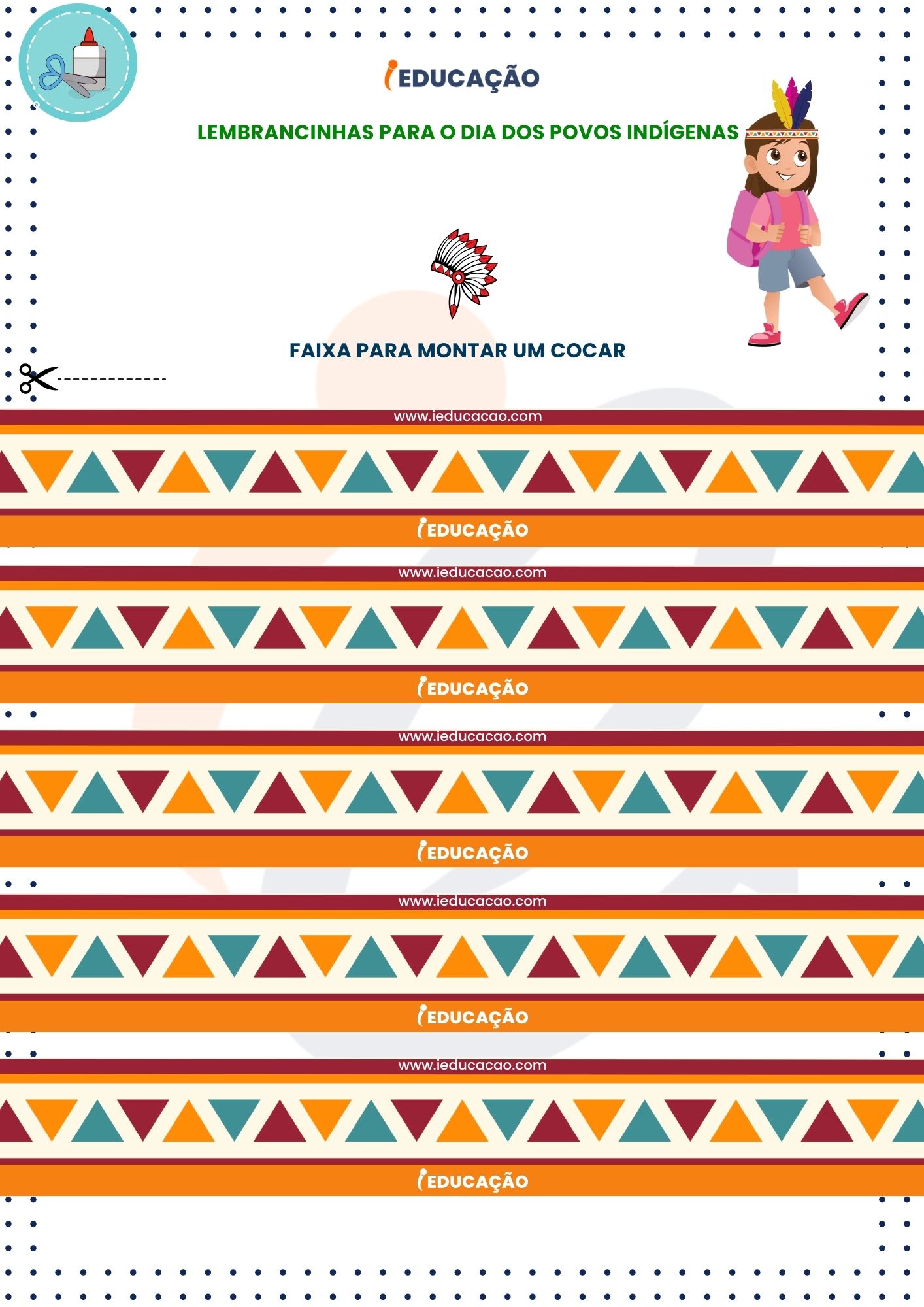cocar de papel para imprimir