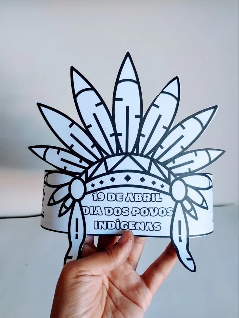 desenho cocar de índio para colorir