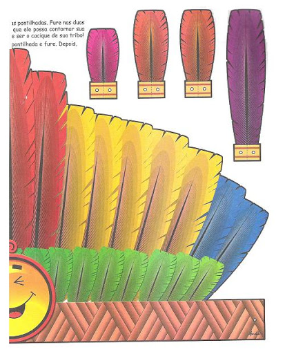desenho cocar de índio para colorir