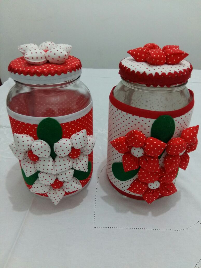 como decorar vidros com tecidos
