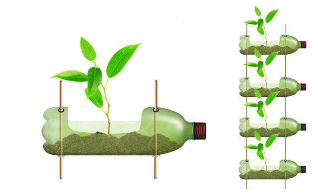 DIY: Como montar uma horta vertical de garrafas PET em paletes
