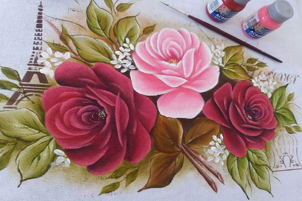 como pintar pano de prato passo a passo