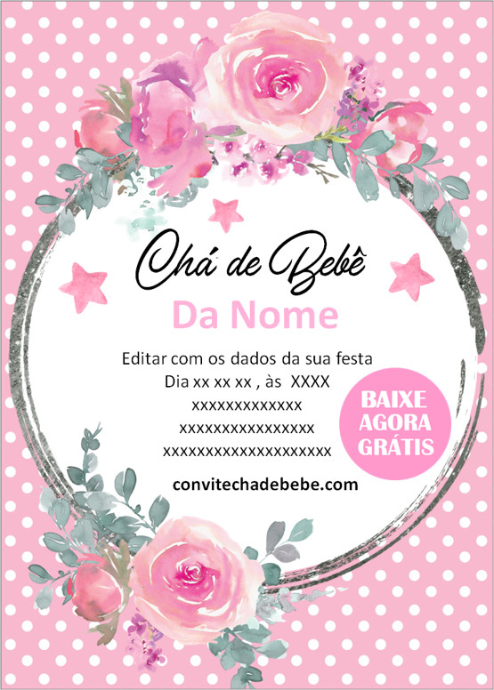 convite cha de bebe