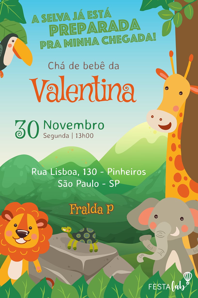 convite de chá de fraldas menino