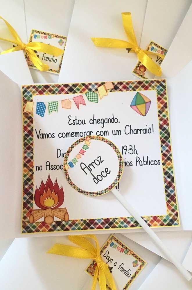 convite festa junina infantil barato como fazer
