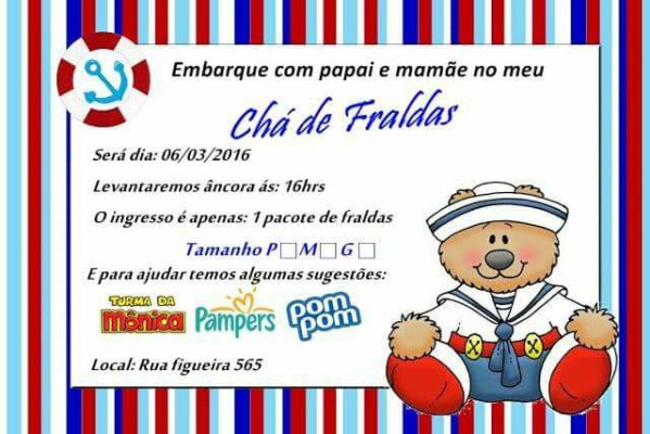 convites de chá de fralda