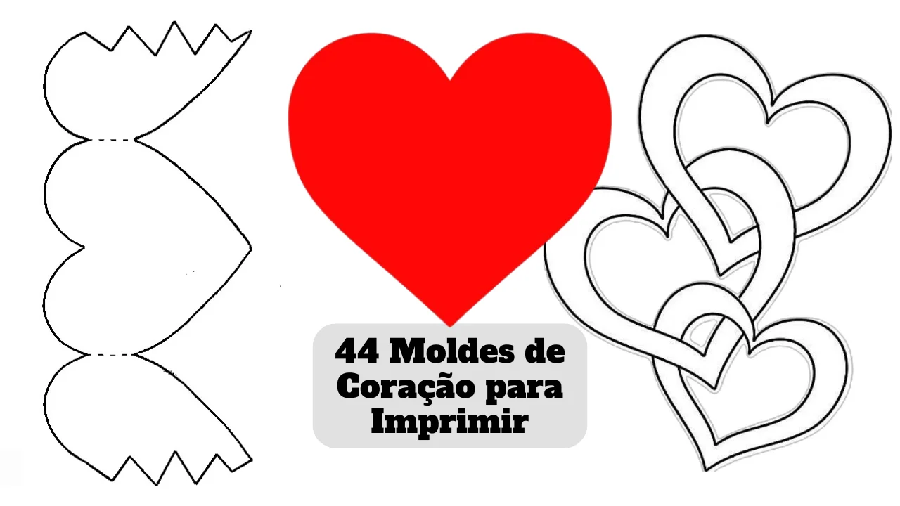 coração para imprimir colorido